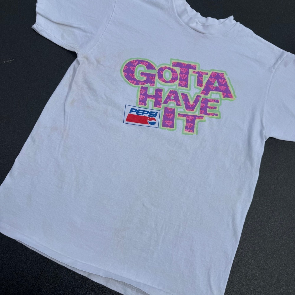Vintage Pepsi T-Shirt Mens XL White Good Gotta Have It 90s Graphic Delta Cotton